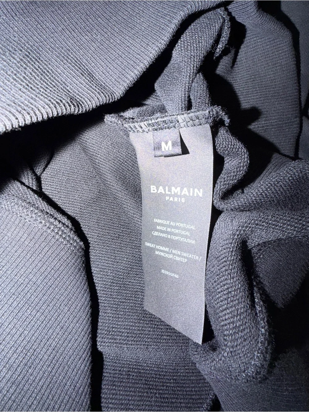 Balmain Men’s 1945 Logo Graphic Sweatshirt Size Medium Color Black